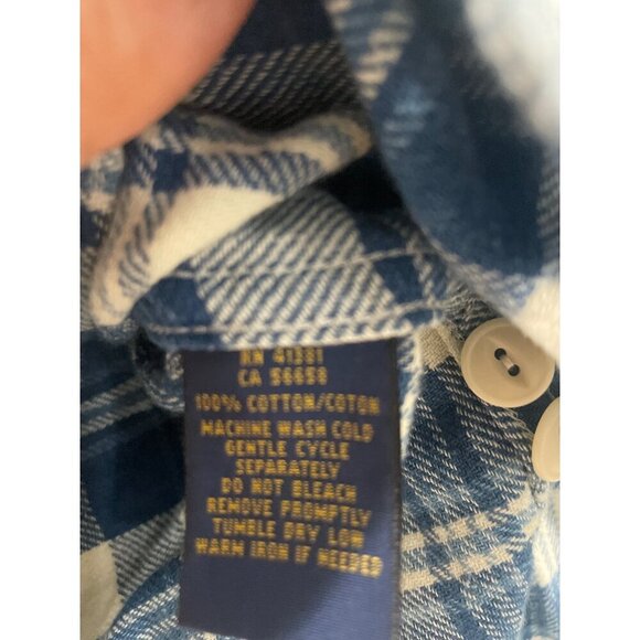 POLO RALPH LAUREN SHIRT LONG SLEEVE COTTON PLAID FANNEL RELAXED FIT SIZE M - Picture 4 of 7